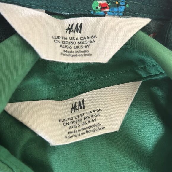 H&M Boys Green Button Down Shirt Bundle(Size 4-6yrs) - Picture 6 of 7